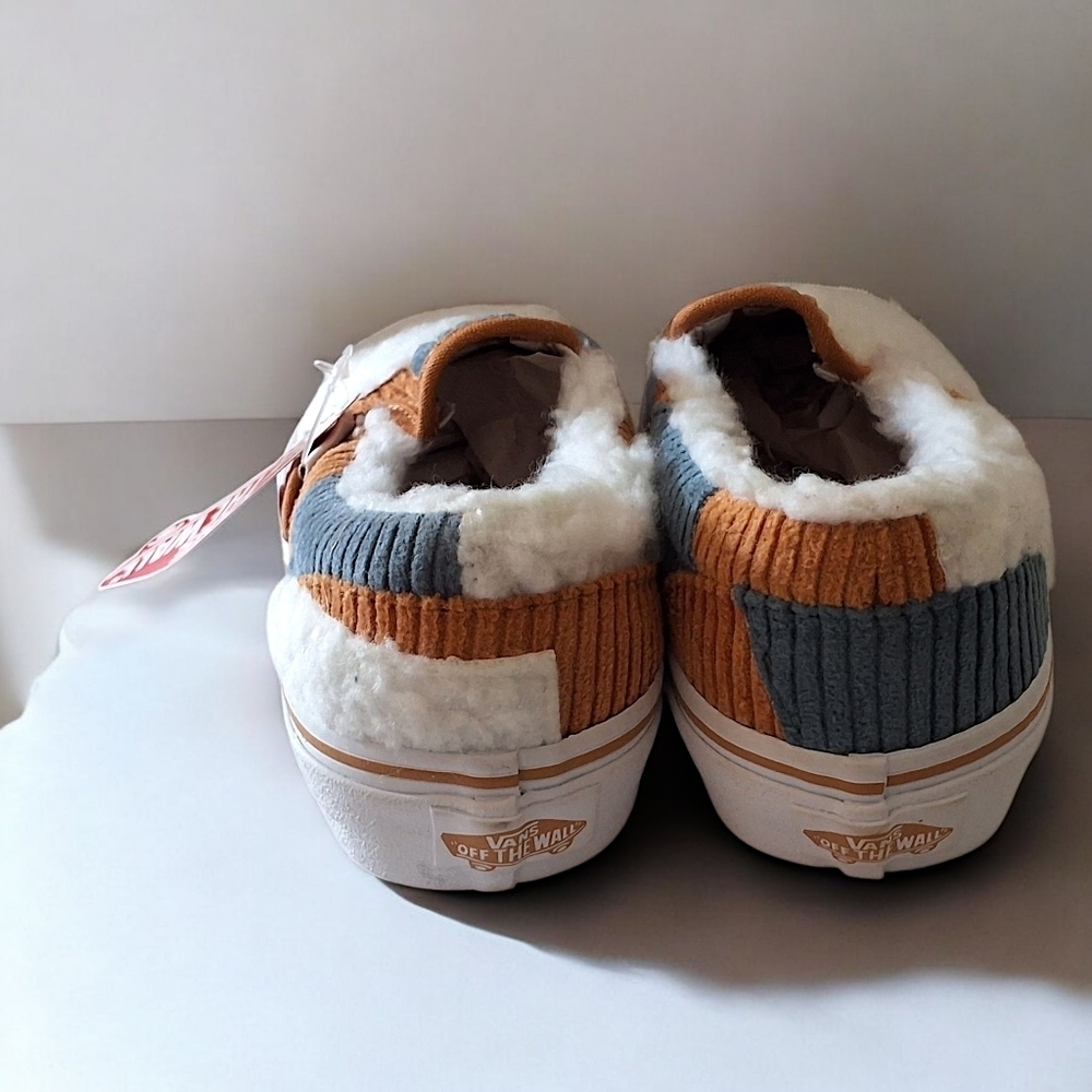 Vans Kids Patchwork Sherpa Slip-On Shoes Size Kids 2.5 - Picture 5 of 9